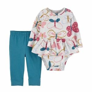 Carter’s 2-Piece Butterflies‎ Peplum Bodysuit Pant Set
